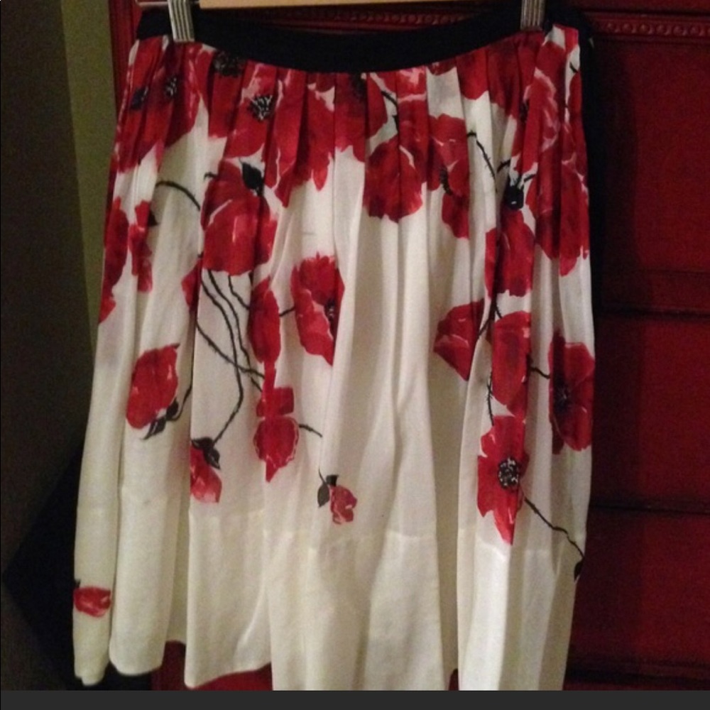 Anthropologie silk/cotton flower skirt size 2